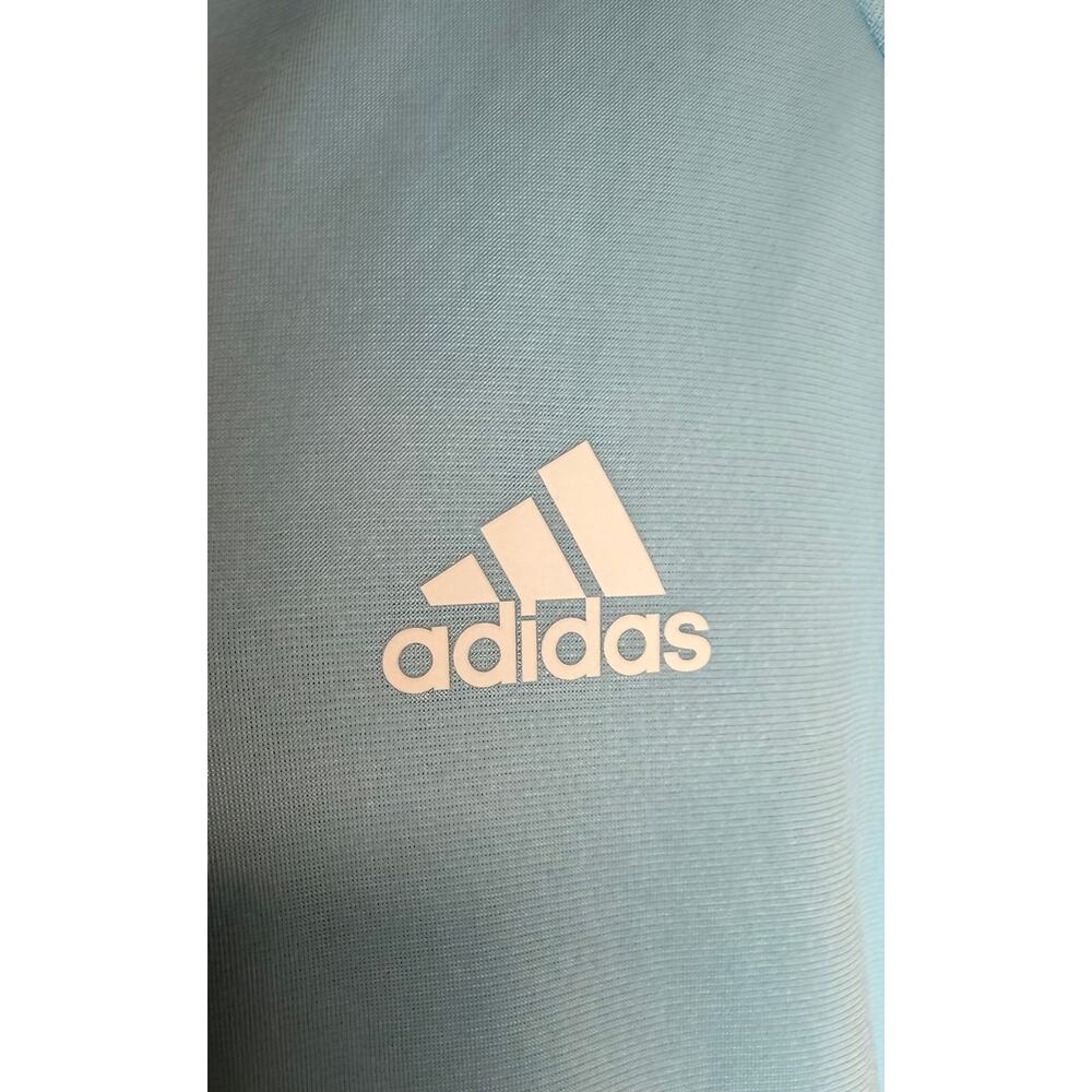 Adidas Track Jacket Womens 2X Blue 3 Stripe Full Zip Athletic Primegreen New - Picture 4 of 10